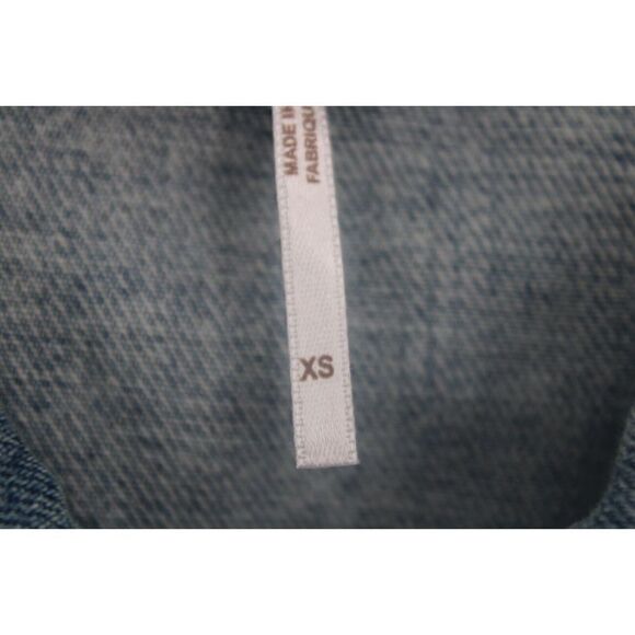 FREE PEOPLE DISTRESSED DESTROYED Denim Jacket Women's Size XS Light Indigo - Picture 11 of 12